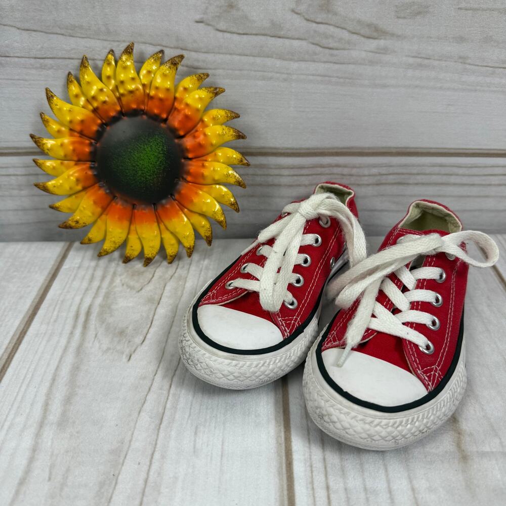 Converse All Star Red Low Top‎ Canvas Sneakers Kids Size 11 Toddler